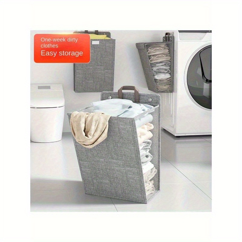 

1pc Dirty Laundry Basket Foldable Home Bedroom Dormitory Multifunctional Organizer Storage Wall Hung Clothes Dirty Basket