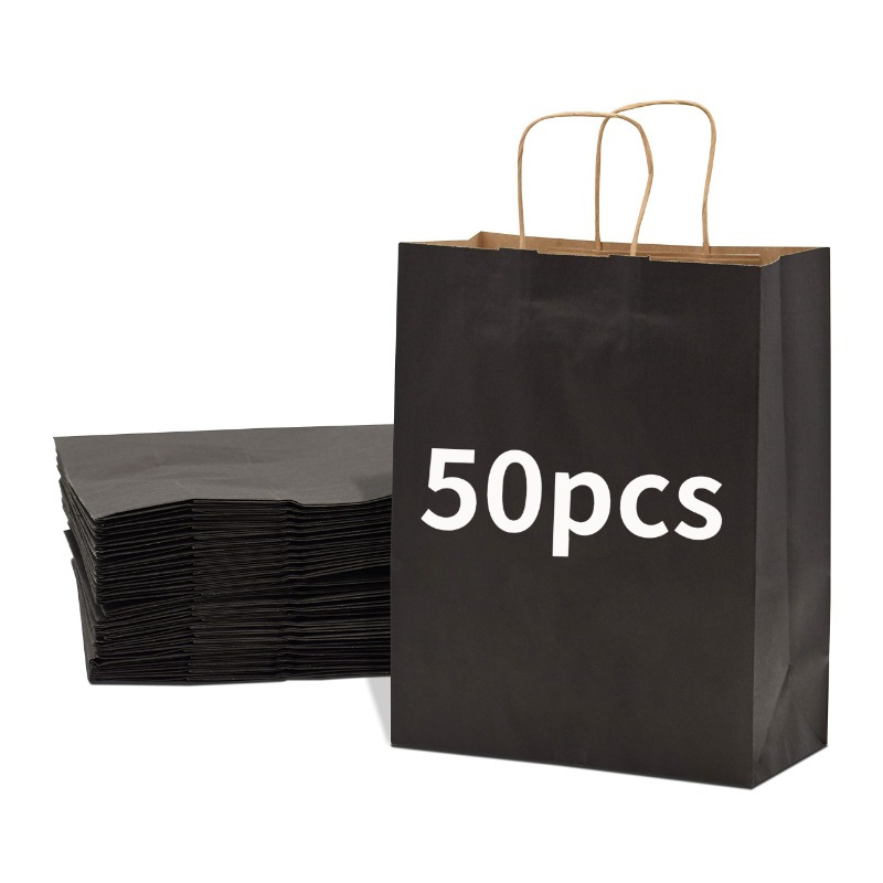 

Value Pack 50pcs Paper Bags, Packaging Bags, Handbags, Clothes Bags, Paper Gift Bags, Suitable For Shops