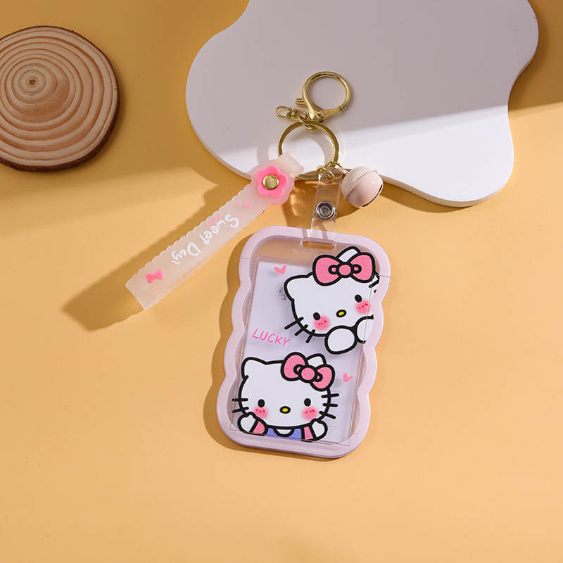 Id Badge Holder Keychain Cute Kitty Cat - Temu