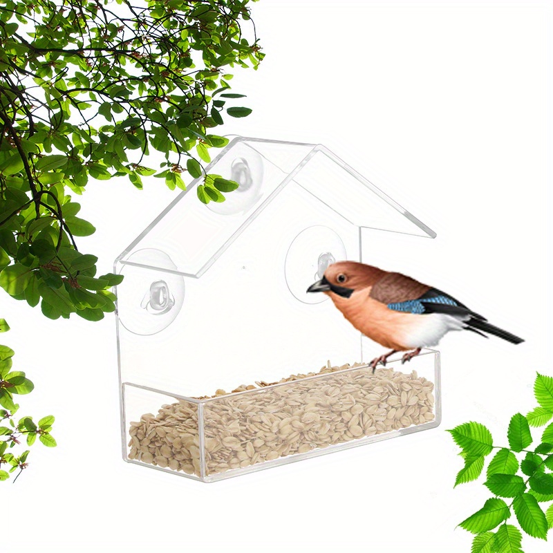 Triangle Transparent Bird Feeder Bird House Pet Feeder Acrylic