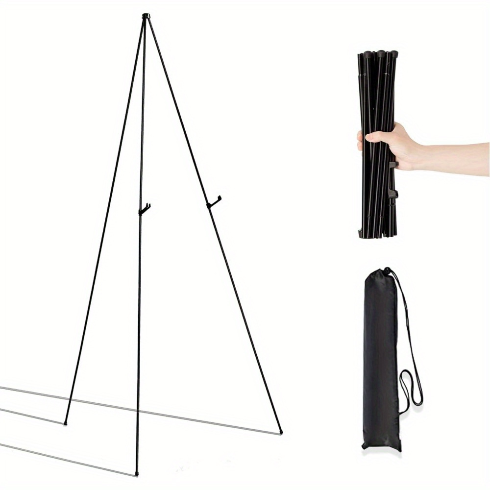 1pc Easel Stand, Display Easel, Black Tripod, Suitable For Wedding Signs  And Posters Welcome Board Stand, Adjustable Metal Painting Easel, Shop Now  For Limited-time Deals