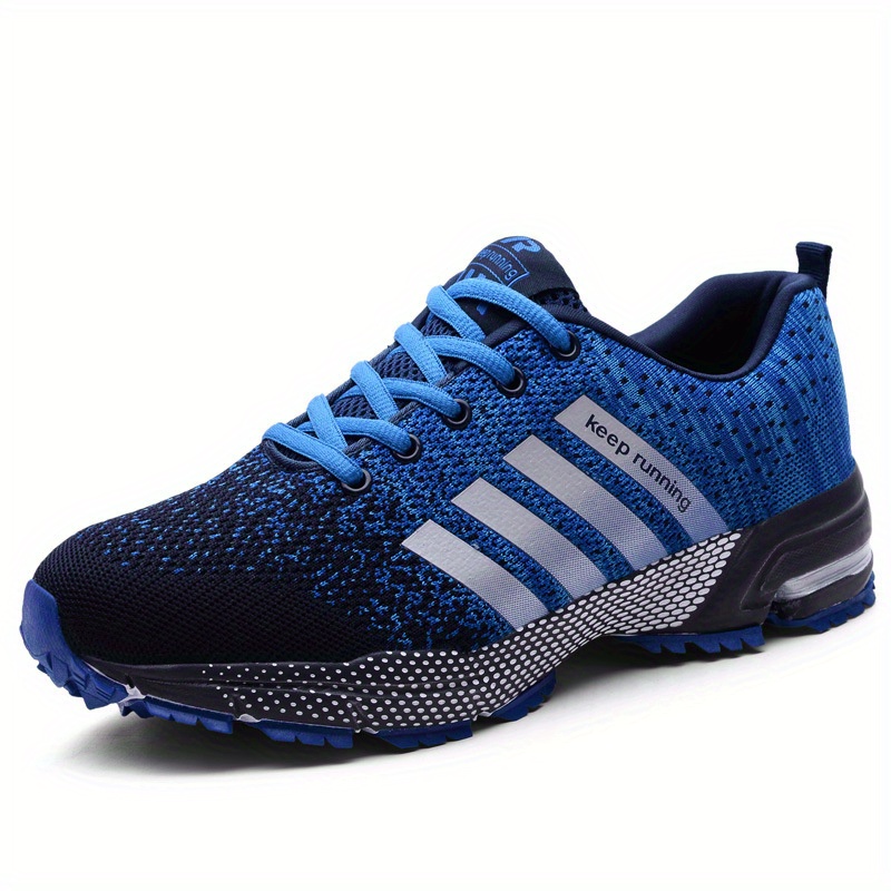 Stripe Letter Athletic Running Shoes Air Cushion Mesh Sneakers