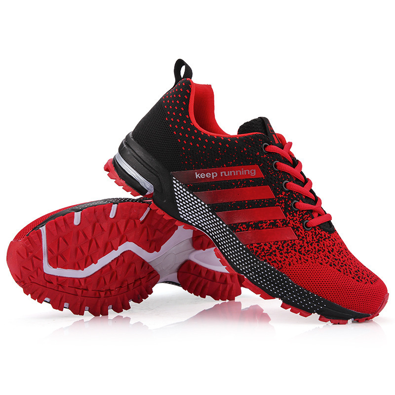 Stripe Letter Athletic Running Shoes Air Cushion Mesh Sneakers