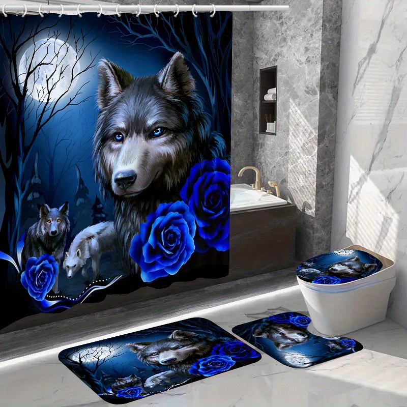 Wolf Shower Curtain - Temu