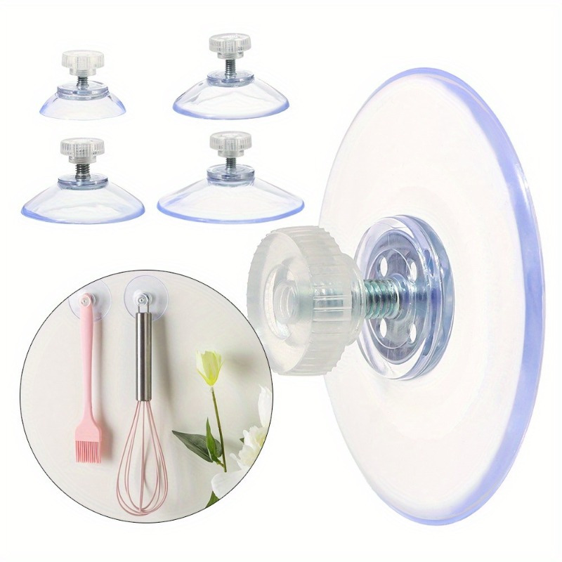 

5pcs Transparent Suction Cup With Knurled Nut Window Glass Table Suckers Kitchen Holder Wall Hook Daily Hanging Storage Tools