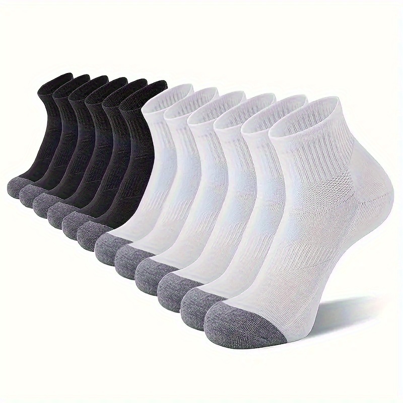 

6/12 Pairs Of Men's Trendy Color Block Crew Socks, Breathable Comfy Casual Unisex Socks For Men's Outdoor Wearing All Seasons Wearing
