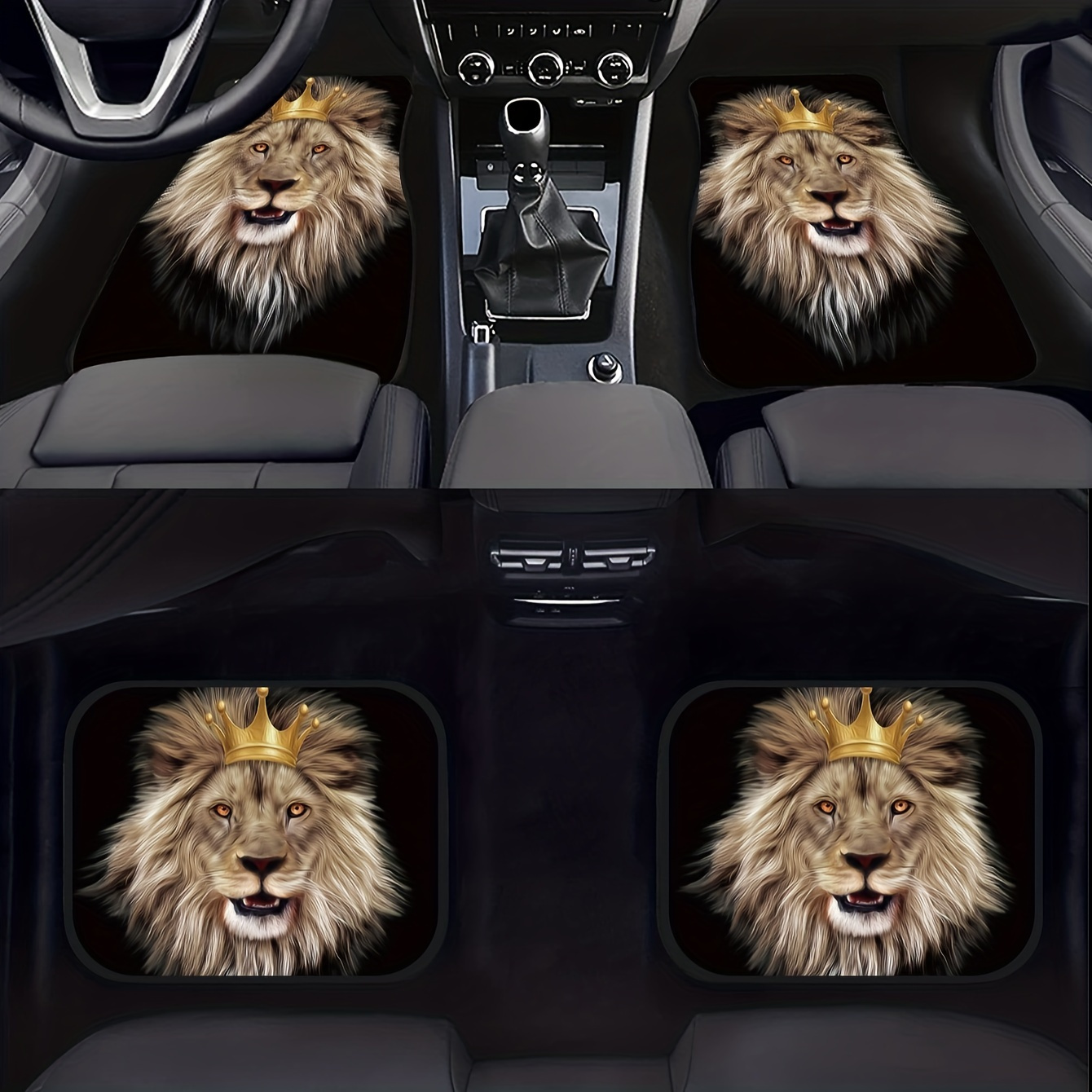 

Print 4pcs Car Floor Mat Set - Fit, Pvc Material, Perfect Gift For Lion Enthusiasts & Vehicle Decor