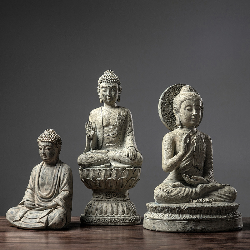 Estatuas de Buda Figuras Zen Decoracion Salon, Estatuas de Pequeño Monje de  Cerámica de Buda Escultura Feng Shui Adornos Decoración del Hogar Budas