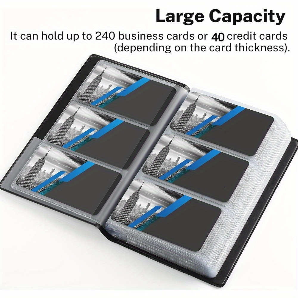 Large Capacity 240 Insert Business Card Holder Id Card - Temu