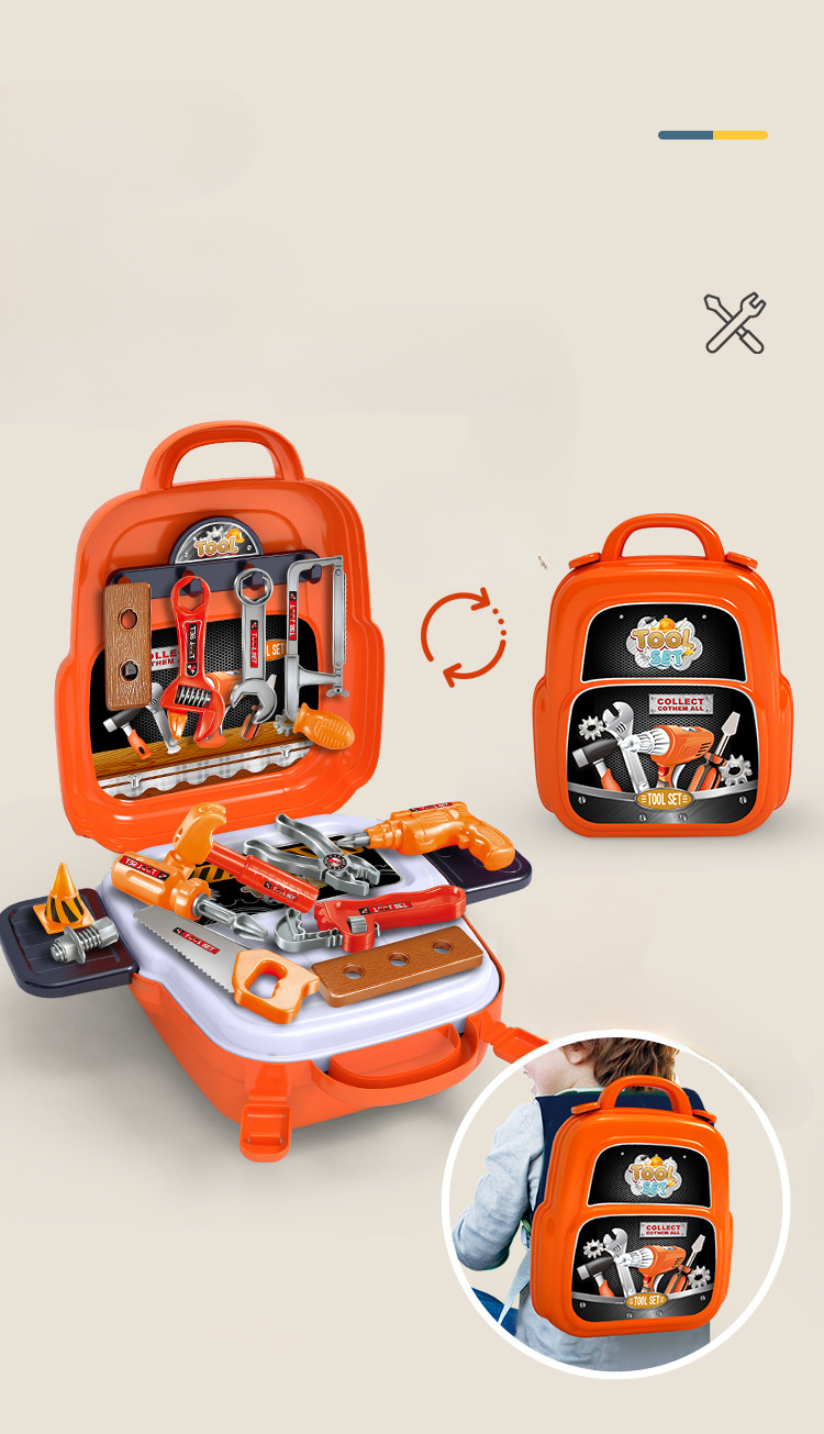 22 piece backpack toy gift disassembly and repair set for boys simulation home repair tools toy   fund set details 1