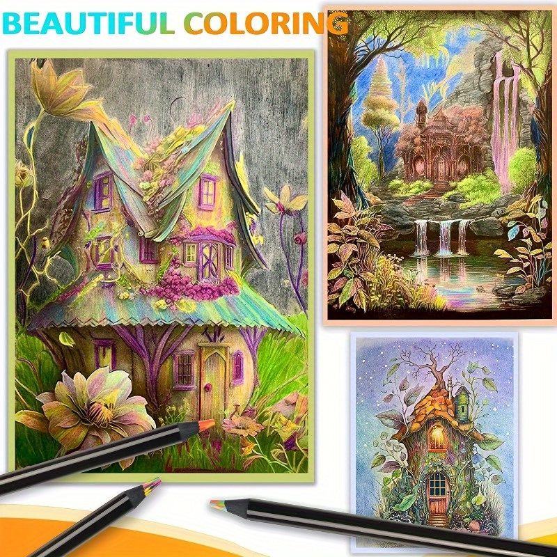 4/8 Pcs Rainbow Pencils, Large Colored Pencils for Adults and Students,  Multi-Colored Pencils for Art, Drawing, Coloring, Sketching Christmas,  Hallowe