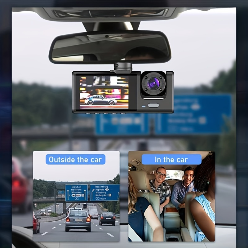 Car Recorder Dash Cam 1080p 3 Channel Camera Cycle Video - Temu