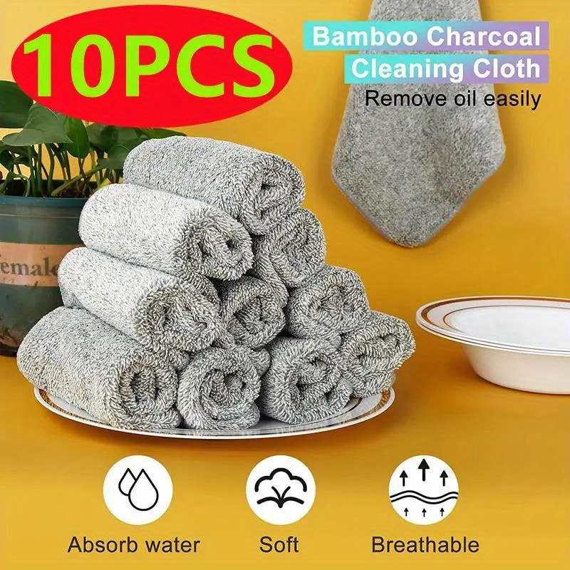 20pcs Bamboo Fibre Nettoyage Chiffon Ménage Cuisine Verre