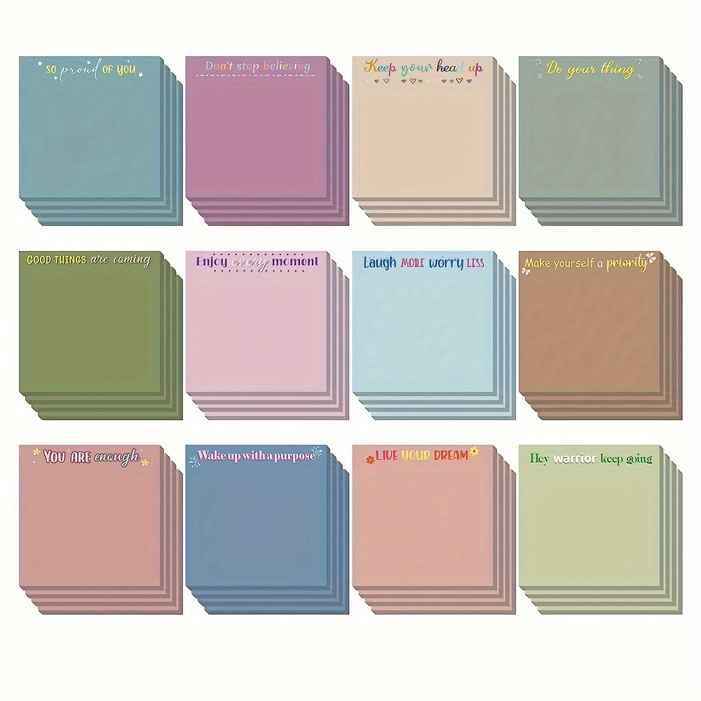 Heart Shape Sticky Notes 4 Color Pastel Colorful Sticky Pad 25 Sheets/Pad  Self-Sticky Note Pads,Random Color 