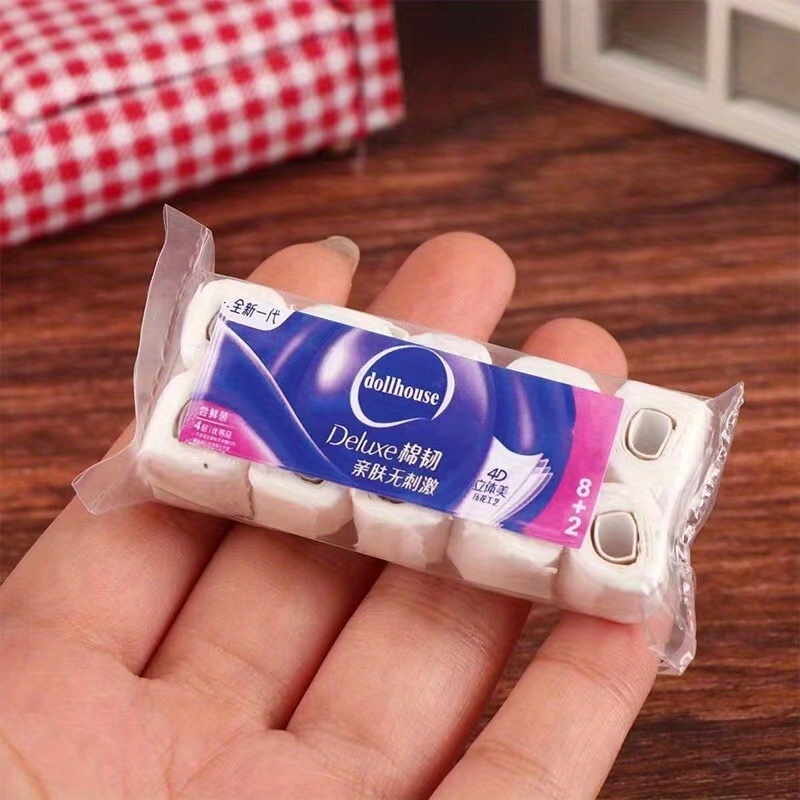 1pc Dollhouse Miniature Realistic Roll Toilet Paper - Mini Dolls Bathroom Accessory Suitable For Dolls Collectors, Dolls Room Decor, Miniature Scenes