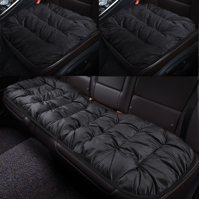 Plush Plaid Thickened Insulation Car Seat Cushions - Car, Suv, And