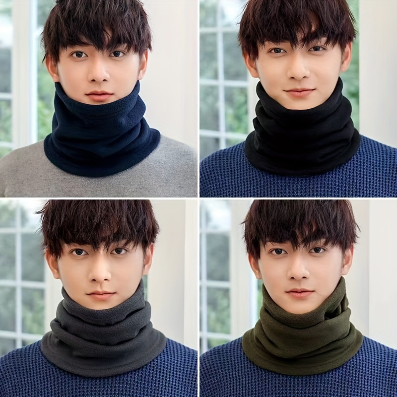 

1pc Double-layer Plain Color Warm Fleece Fabric Neck Warmer, Comfortable And Skin-friendly