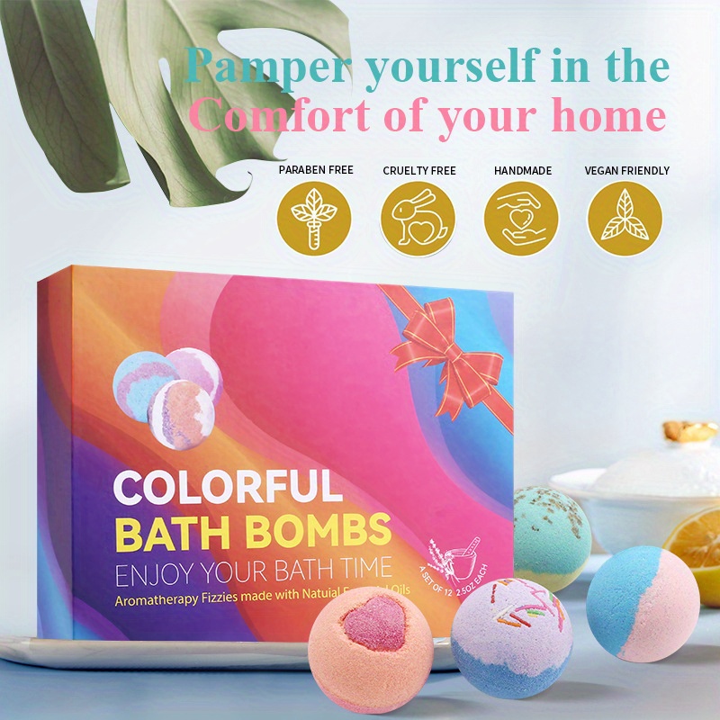 12pcs Juego Regalo Bombas Baño Bombas Baño Burbujas Perfecto - Temu