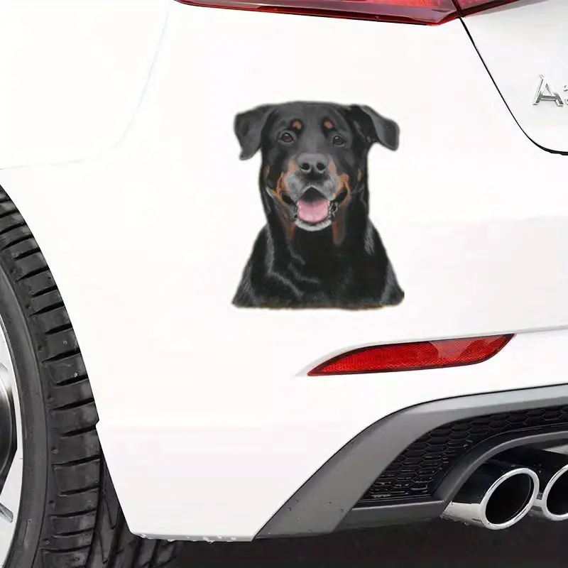 1pc Großer Schwarzer Hund Autoaufkleber, Vinyl Wasserdicht Aufkleber Laptop  Auto Cartoon Kreative Text Autoaufkleber