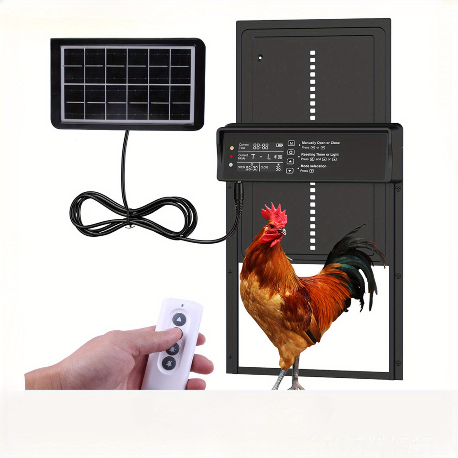 Puerta automática de gallinero Puerta automática sensible a la luz Puerta  para mascotas de pollo-- Teléfono móvil Teléfono móvil Accesorios para  teléfonos móviles