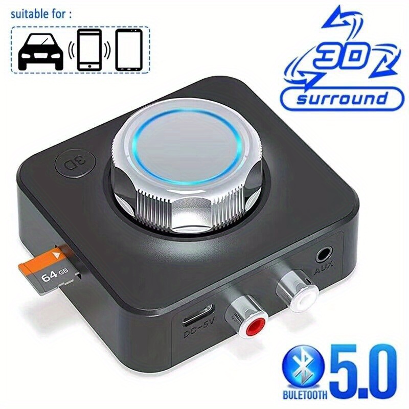 Transmisor Receptor Bluetooth 5.3, Adaptador Bluetooth Coche, Receptor Bluetooth  Jack 3.5 para Auriculares / Estéreo, Transmisor Bluetooth Audio para TV /  PC / Avión, Baja Latencia, Batería 16H : : Electrónica