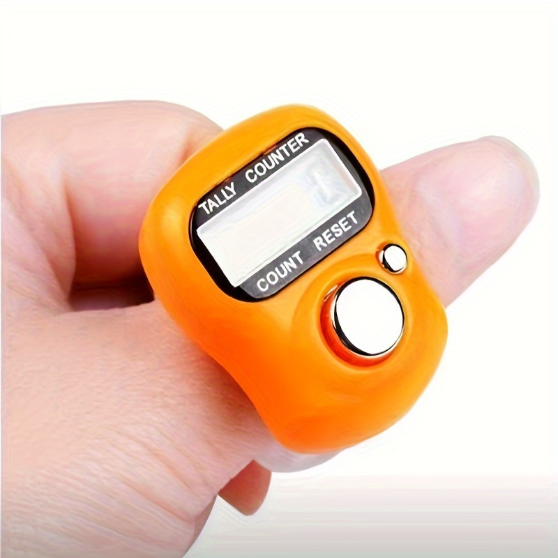 1 pièce Compteur de doigts électronique LED Compteur de chiffres  Manuellement réinitialisable Compteur de comptage numérique Compteur de  tours Pointage Rangée Compteur Tricot (Orange)