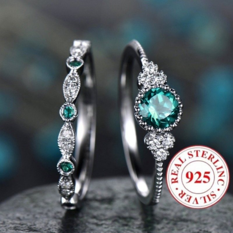 925 Silver Women's Rings CZ Stackable Daily & Wedding Valentine's Gift