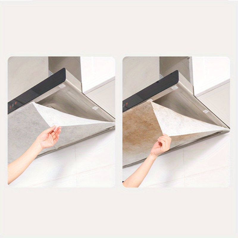 1 Roll Kitchen Oil Filter Mesh - High Temperature Resistant Non-Woven Fabric Smoke Dust Cover for Range Hood, No Battery Required