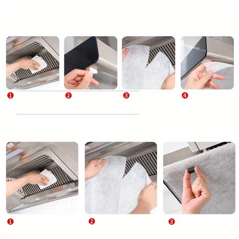 1 Roll Kitchen Oil Filter Mesh - High Temperature Resistant Non-Woven Fabric Smoke Dust Cover for Range Hood, No Battery Required