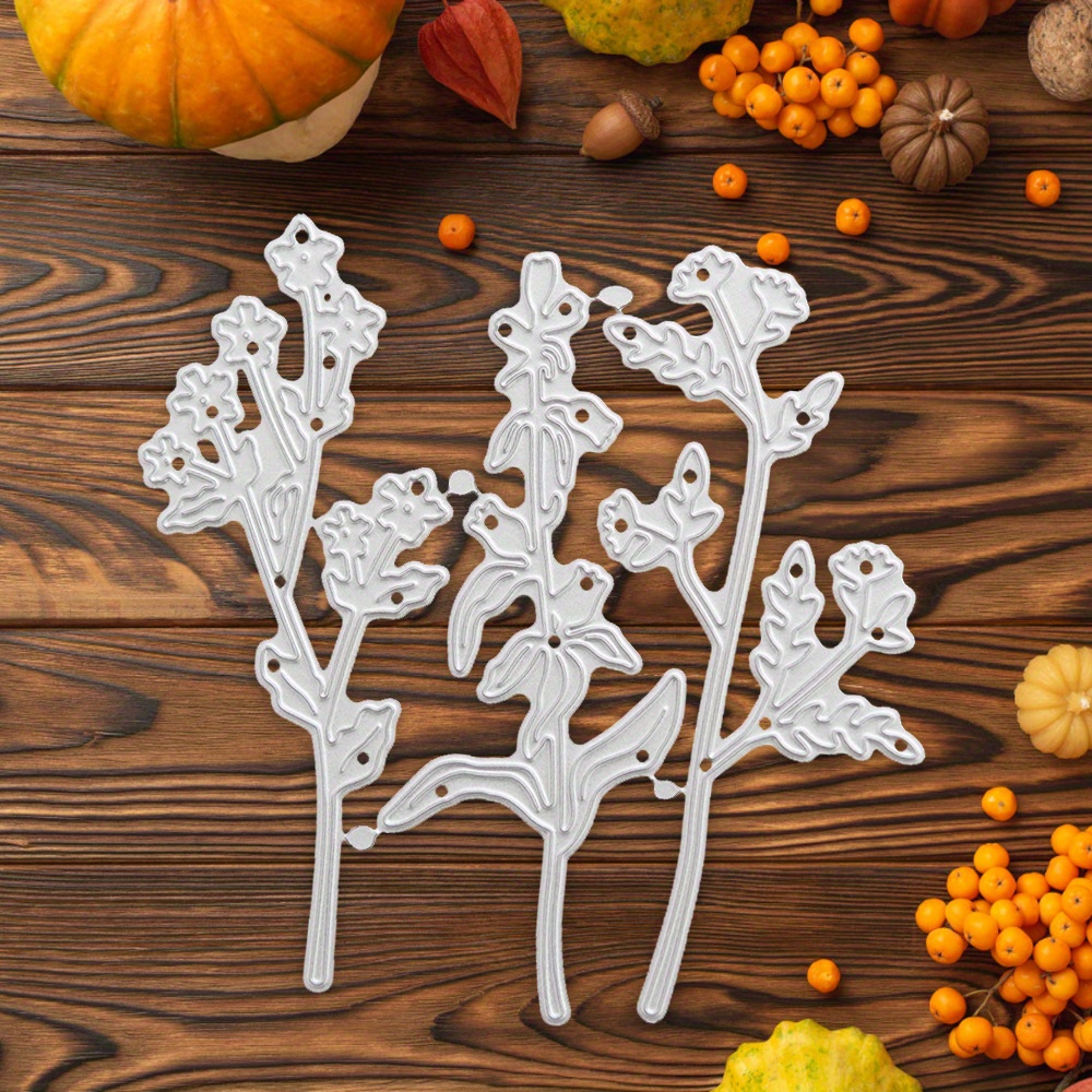 

1pc Exquisite Branches Metal Cutting Die For Card Paper Craft, Diy Template Album Embossing Scrapbooking For Gift Blessing Birthday Thanks Holiday Valentine's Day Card.