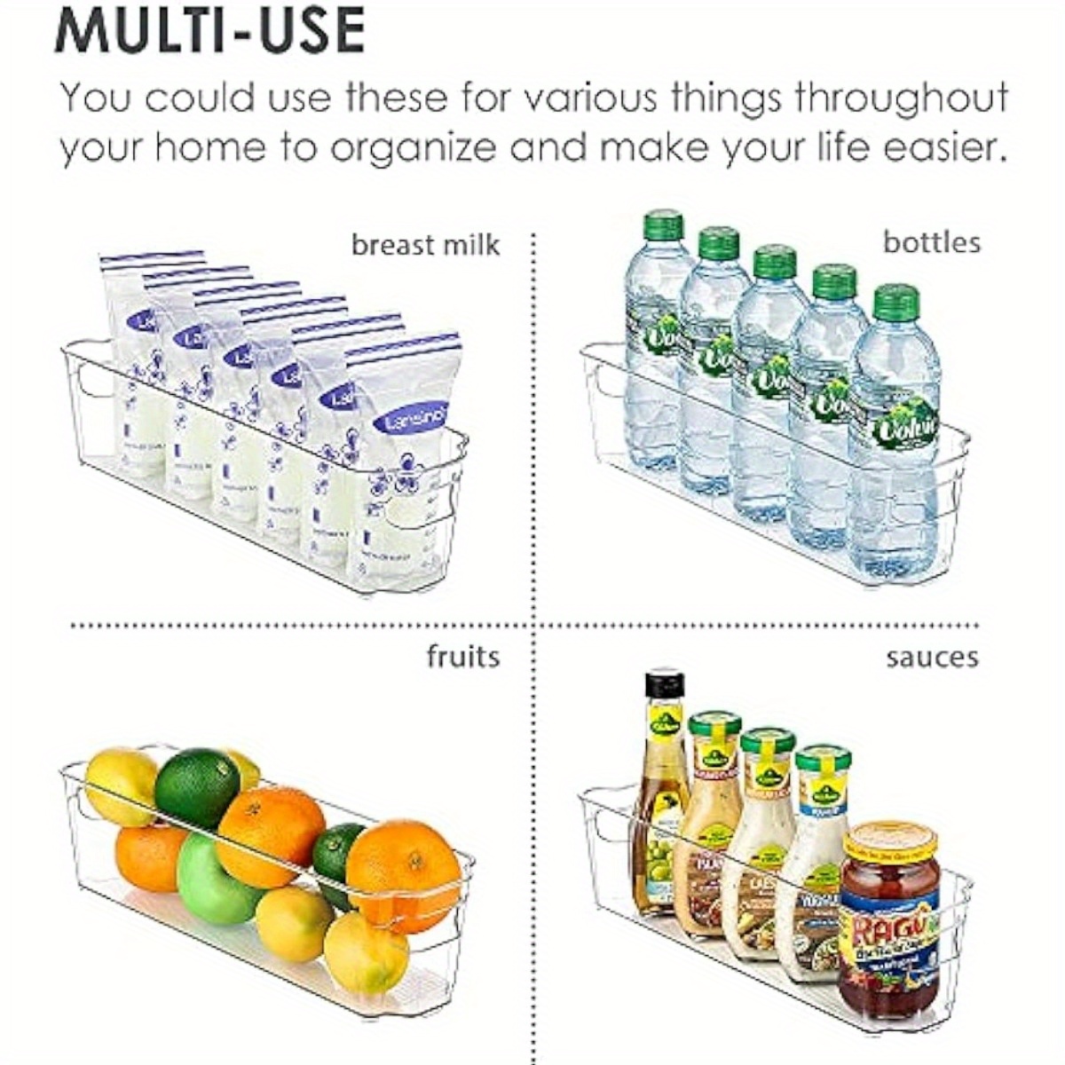 clear breast milk storage container organize fridge freezer Temu