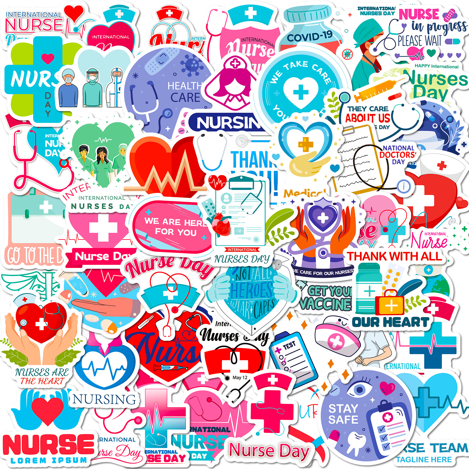10/50PCS/pack Doctors Nursing Nurse Cute Angel Graffiti Stickers