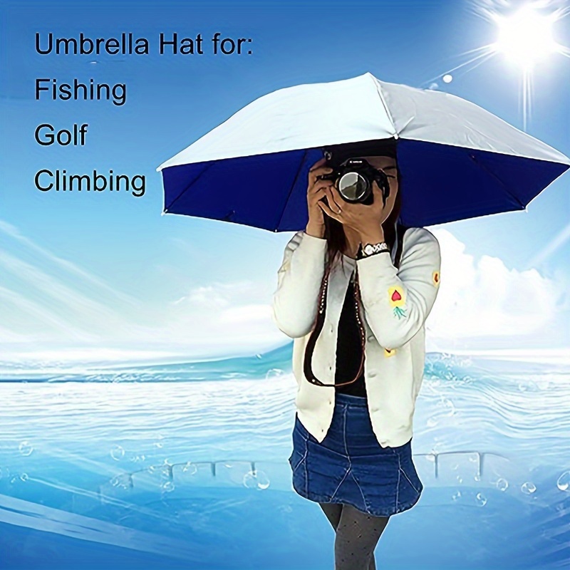 Silvery Layer Windproof Rainproof Fishing Umbrella Hat Head - Temu  Philippines