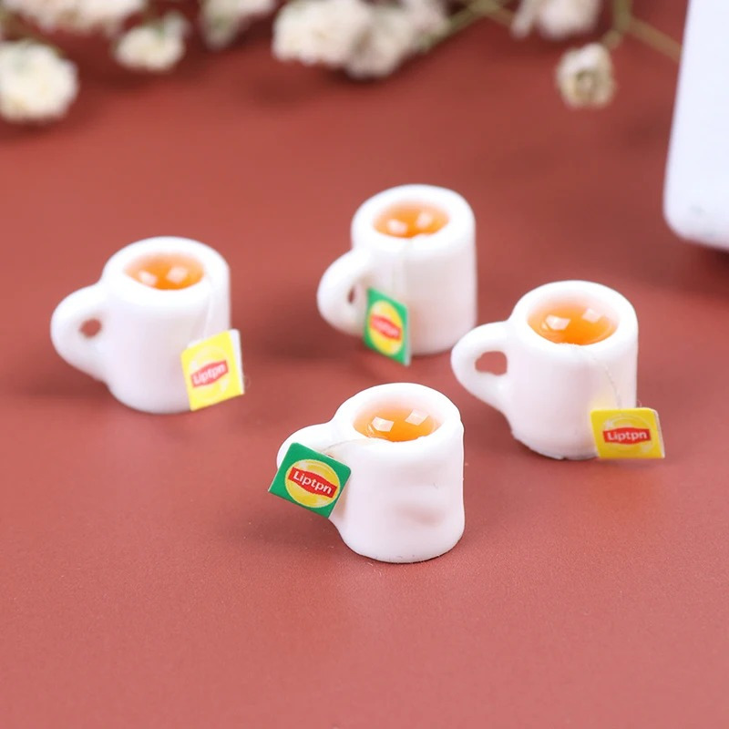 

2pcs/set Dollhouse Coffee Cups, Mini Miniature Kitchen Room Food Drink Home Tableware Decors, Dolls Accessories