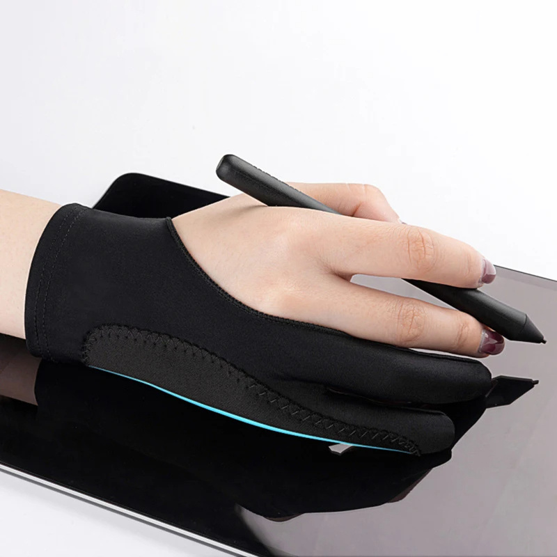 HUION Artist Drawing Glove for Drawing Tablet, Paper Sketching, Art Glove  with Two Finger for Right Hand and Left Hand, Reduces Friction, Elastic