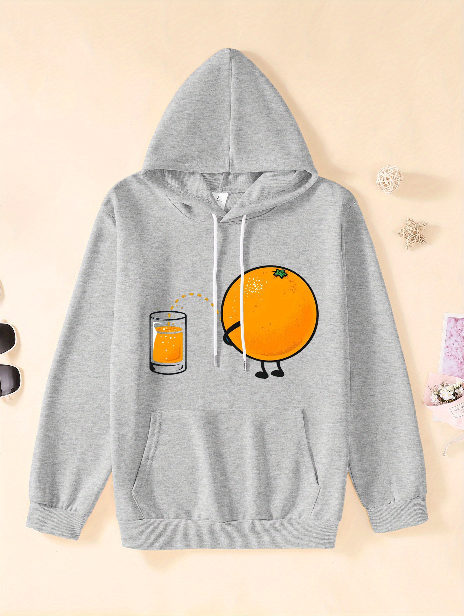 Orange discount graphic sweatshirt