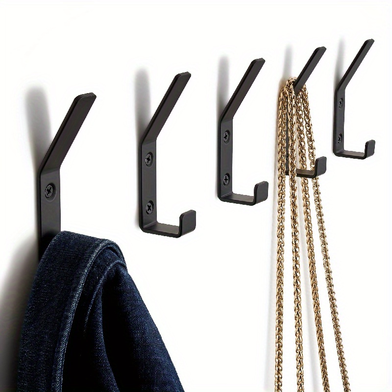 Decorative Coat Hooks Wall Mount Stylish Sturdy Metal Double - Temu