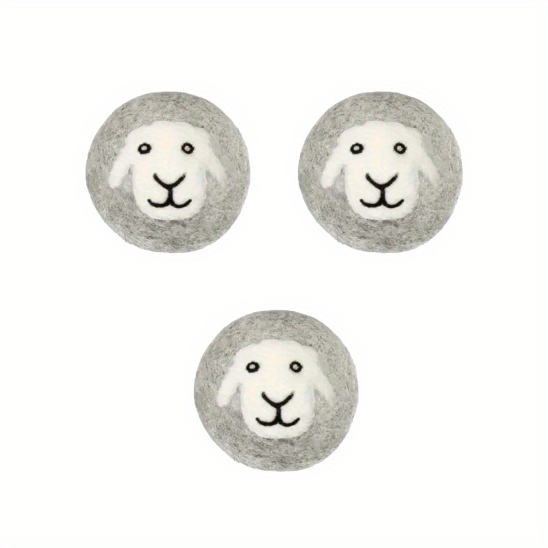 Image of 3/6pcs, Cute Wool Laundry Dryer Ball, Reusable , Laundry Washing Ball For Washing Machine, Fabric Softener Ball, Laundry Drying Ball, Anti- , To Cleaning Supplies, Household Gadgets, Christmas Gift