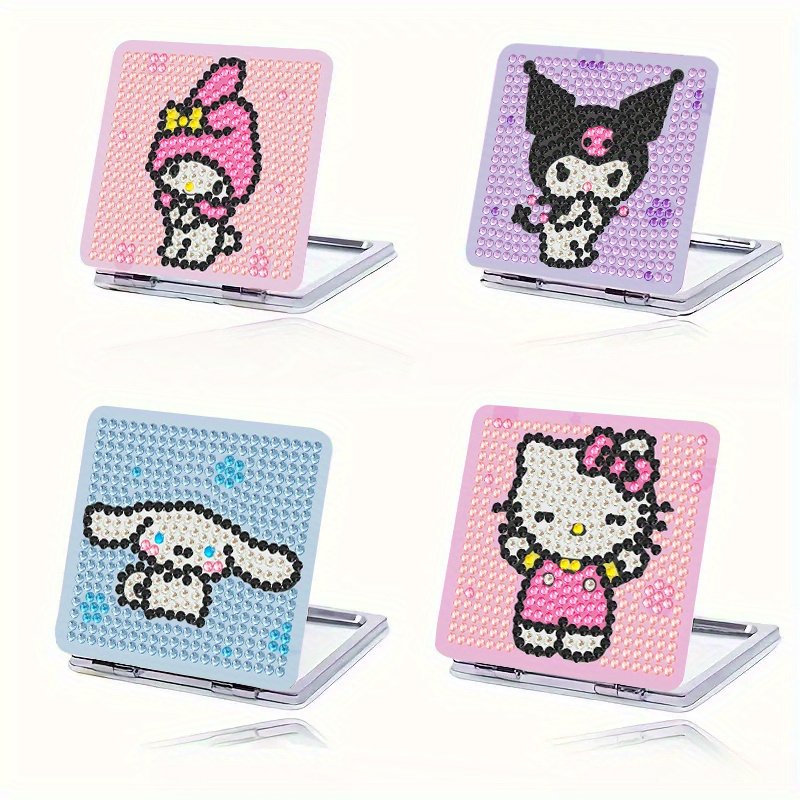 Portable Mini Mirror With Cute Cartoon Pattern For Women Compact