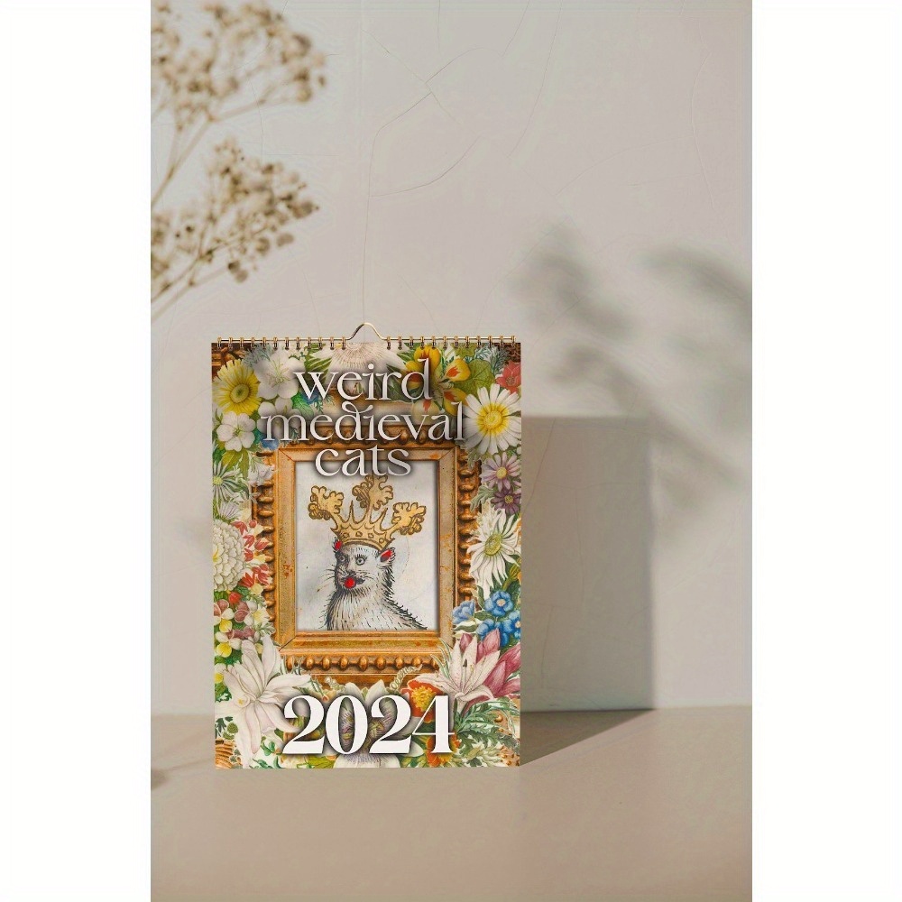 Cat Calendar 2024 Ugly Cat Art Painting Calendar Wall - Temu