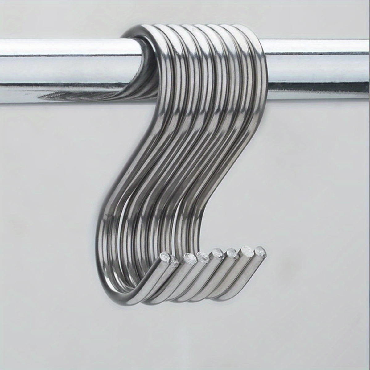 

10pcs Stainless Steel S-type Hook Solid Non-magnetic Multi-functional S Hook Hanging Hook Kitchen Wardrobe Hook
