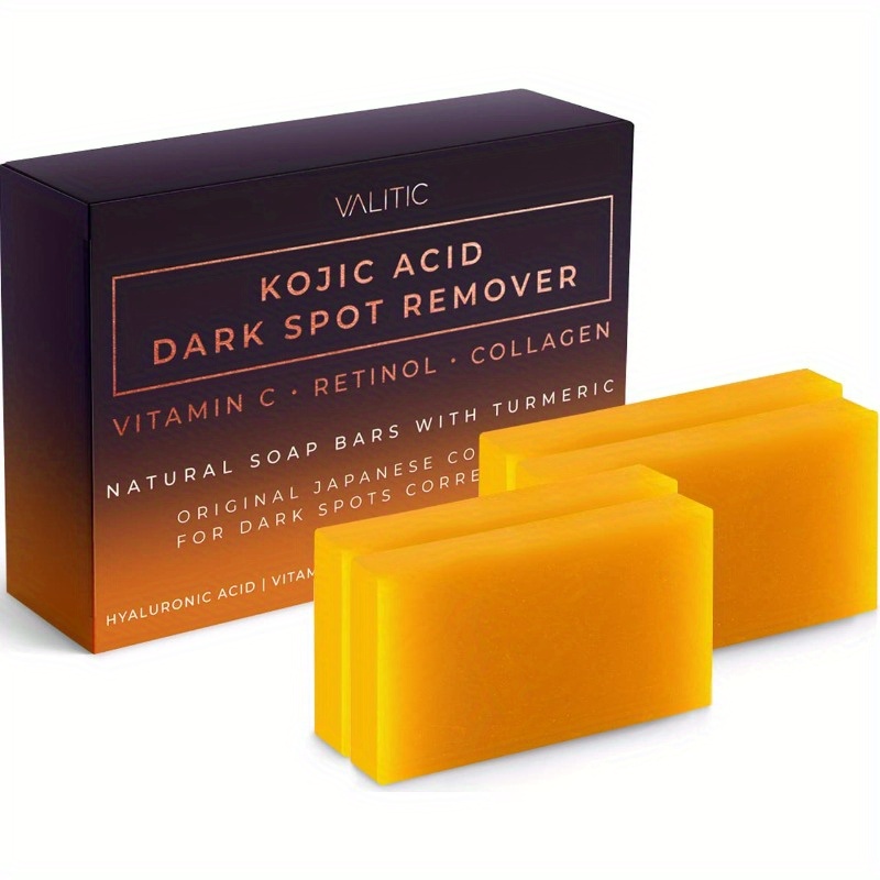 2/3pcs Kojic Acid Soap With Vitamin C, Retinol, Collagen, Turmeric, Hyaluronic Acid, Vitamin E, Shea Butter And Olive Oil, Deep Cleansing Moisturizing
