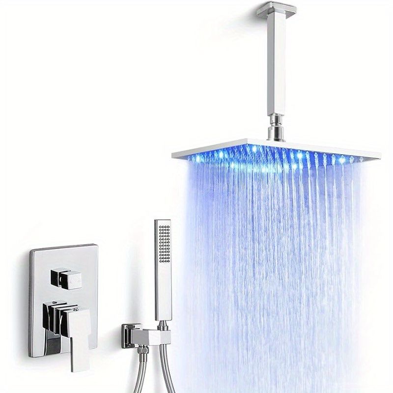 Grifo termostático de ducha de baño mezclador de ducha Montaje en pared  Cromo pulido Mezclador de agua fría caliente Mezcla de temperatura  constante