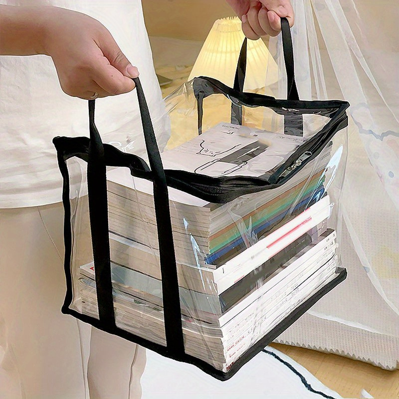 Plastic Storage Box With Lid Portable Storage Box For Books - Temu