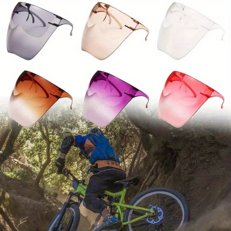 Double Sided Film Cycling Sun Glasses Anti Fog Windproof Goggles Protective  Half Face Shield Colorful Eye Shield Visor Wrap, Shop Now For Limited-time  Deals