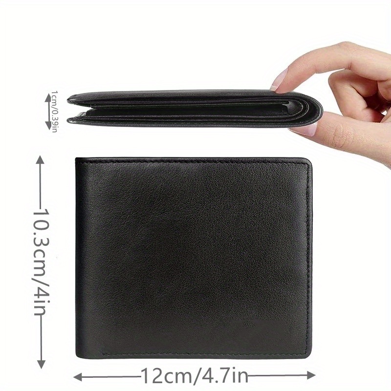 Genuine Leather RFID Blocking Slim Trifold Men Wallets with Coin Pocket And ID Window Minimalist Wallet for Men
