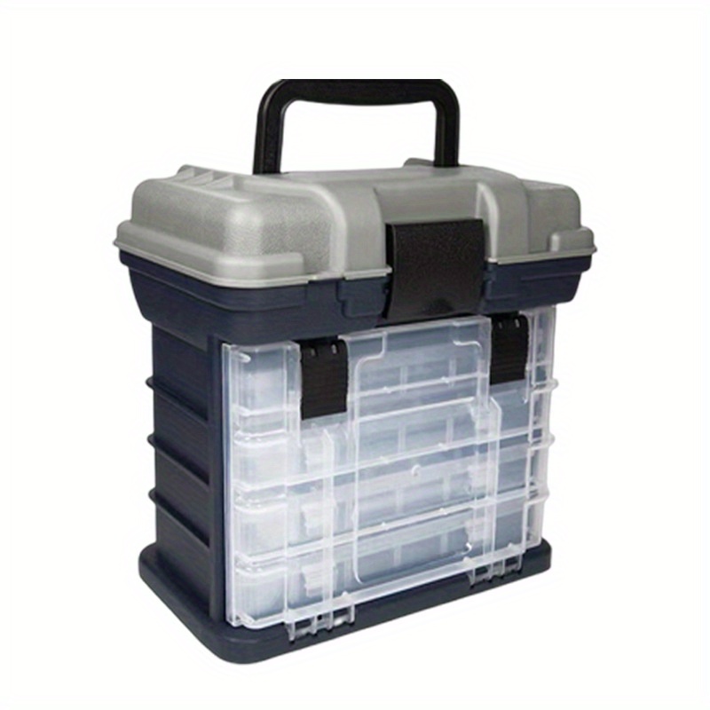 1pc Multifunctional Tackle Box, 4-layer Drawer Style Storage Box, Large  Capacity Storage Box For Lure * Bait Accessory