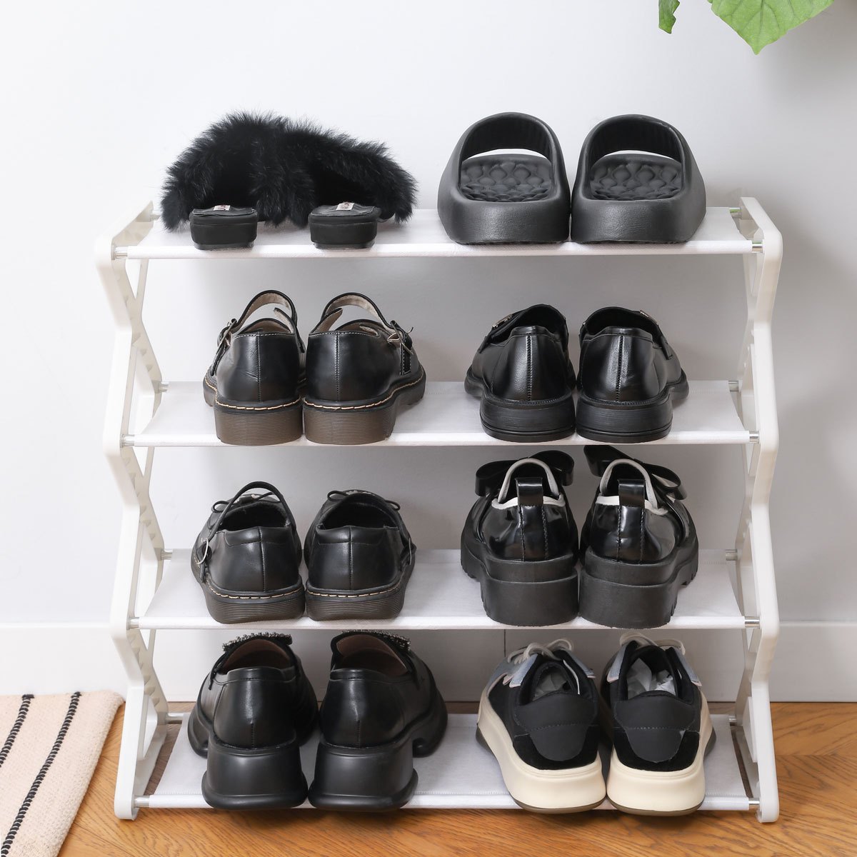 UDEAR Shoe Rack Free Standing Portable Shoes Storage Organizer Black