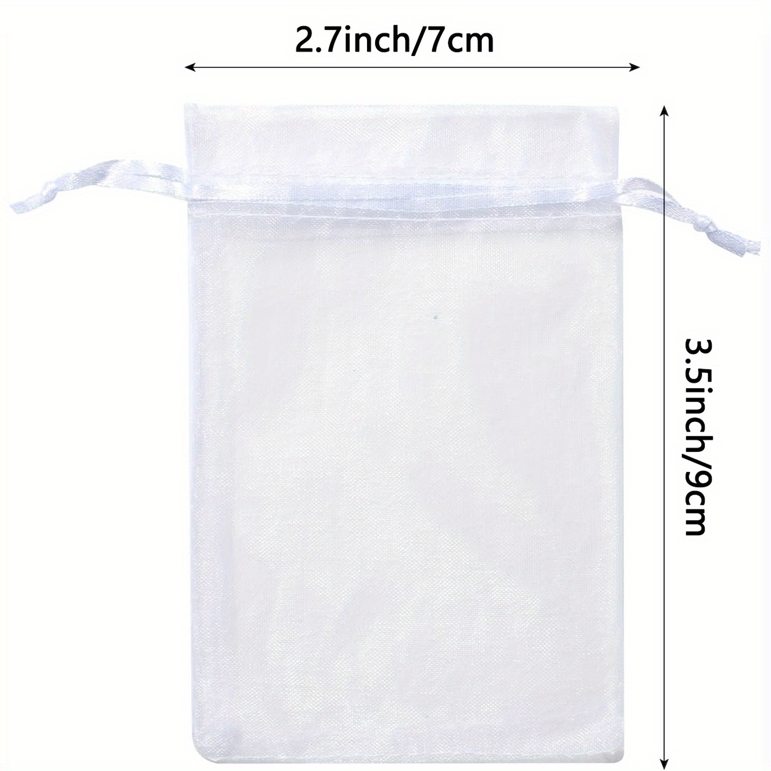 100pcs Organza Bags 2.7x3.5 inch Sheer Drawstring Gift Bags Jewelry Pouches Wedding Party Christmas Favor Gift Bags, Little Mesh Gift Pouches Mini