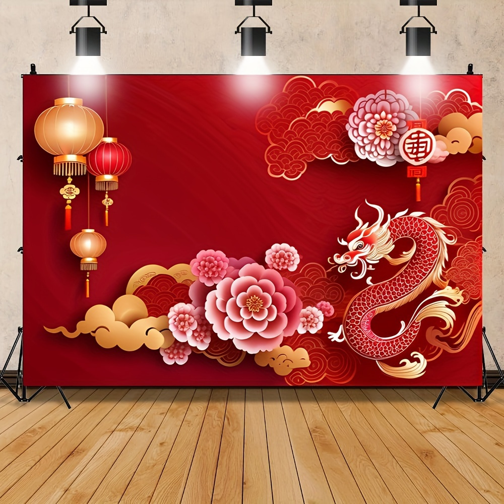 

1pc Chinese New Year Banner Background Decor Supplies, Decor, Element, Indoor Decor, Party Hanging Banner, Home Decor